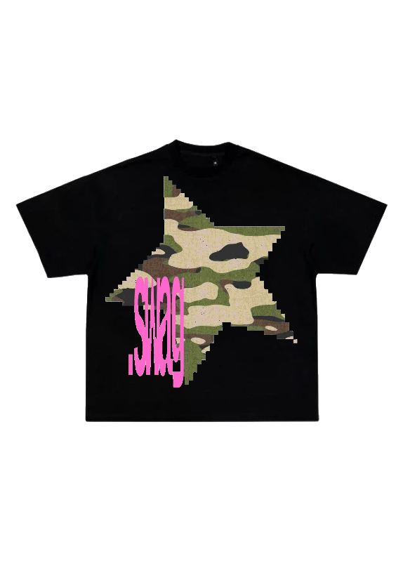 SWAG TEE — BLACK / GREEN CAMO