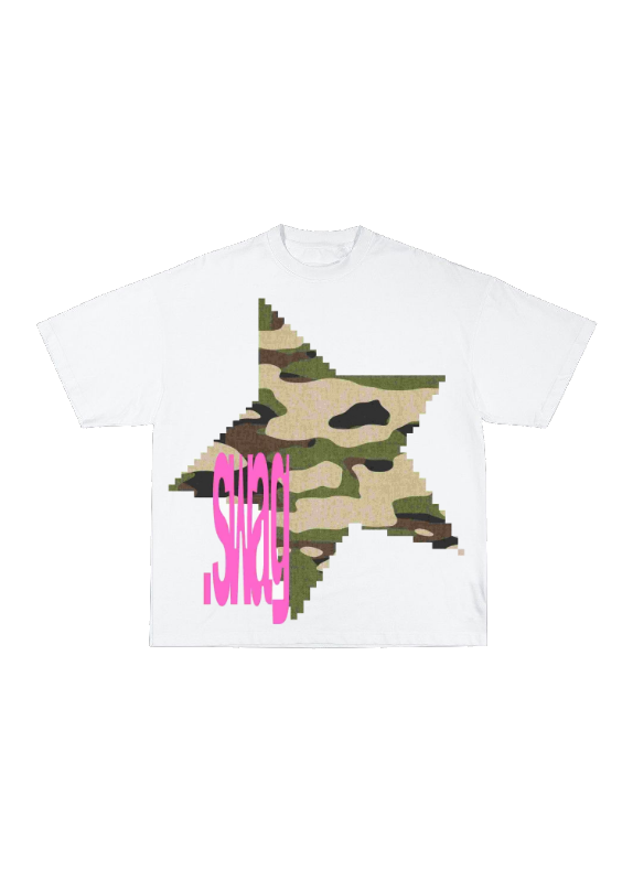SWAG TEE — WHITE / PINK